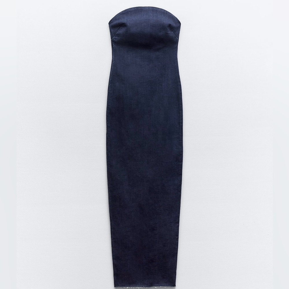Zara Strapless Denim Dress